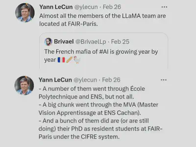 Retweet de @[Yann Lecun](https://twitter.com/ylecun/status/1629845738170597376?lang=en), directeur de la recherche en IA de Facebook, en février 2023. Comment expliquer le sexisme des modèles LLaMA et que 13 sur 14 des auteurs sont des hommes? Comment la startup Mistral.ai, co-fondée par 2 auteurs des modèles LLaMA, compte s'adresser au sexisme de l'IA?